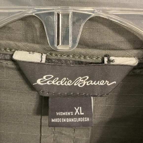 Eddie Bauer olive/army green ladies utility jacket size XL - Picture 2 of 8